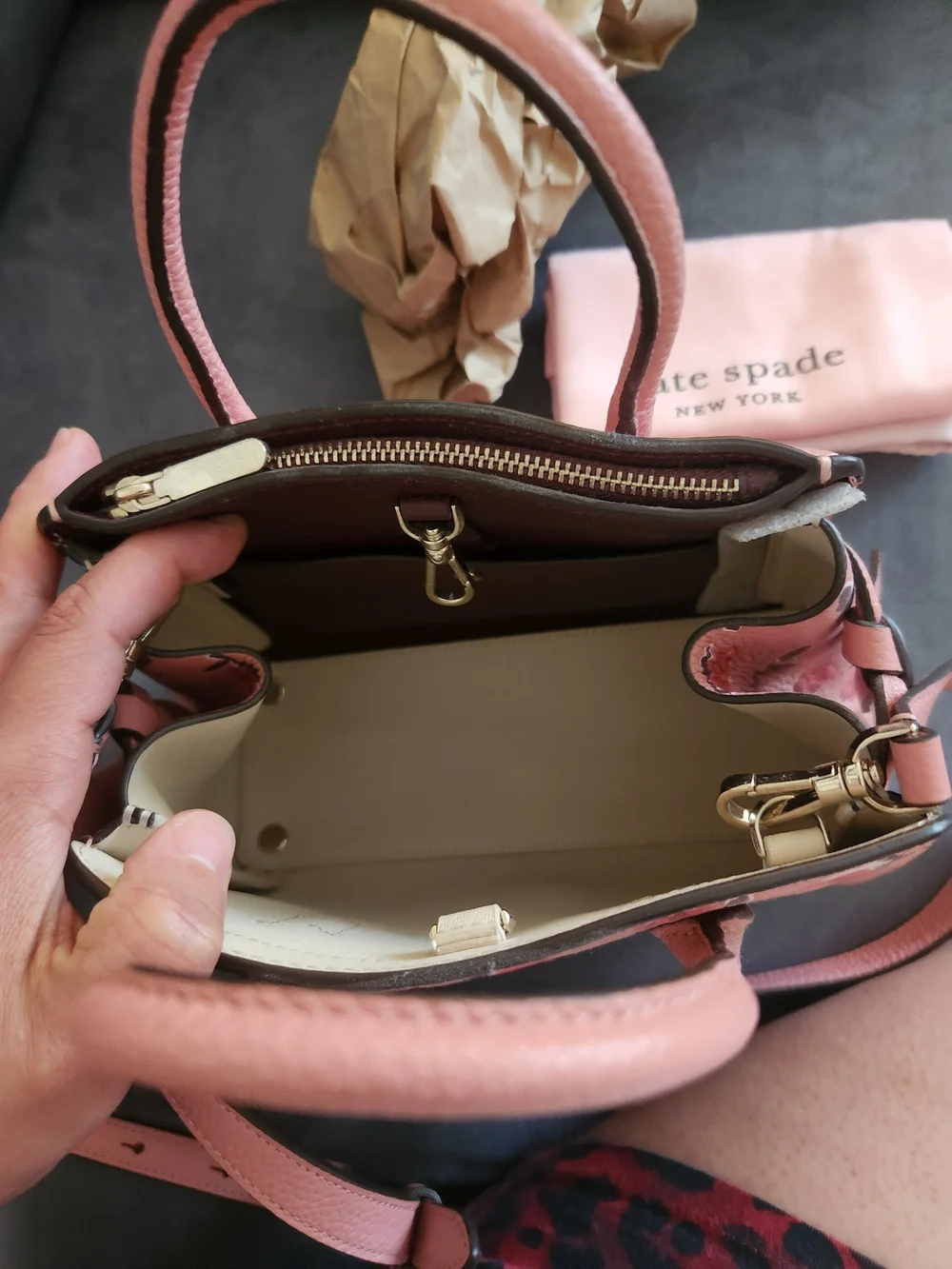 Kate Spade Knott Ditsy Rose Leather Satchel